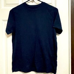 Plain t-shirts. One navy and the other army green